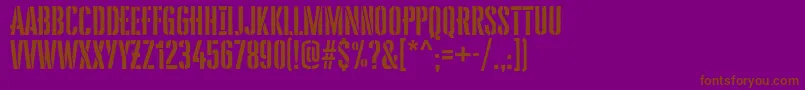 CheddarGothic Stencil-Schriftart – Braune Schriften auf violettem Hintergrund