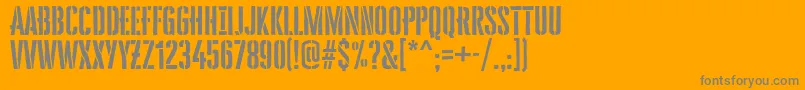 CheddarGothic Stencil-Schriftart – Graue Schriften auf orangefarbenem Hintergrund