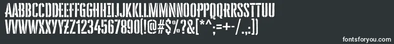 フォントCheddarGothic Stencil – 黒い背景に白い文字