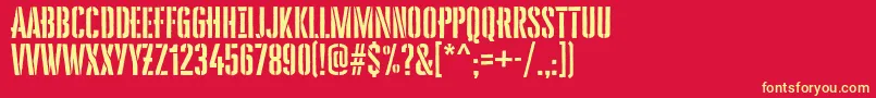 CheddarGothic Stencil Font – Yellow Fonts on Red Background