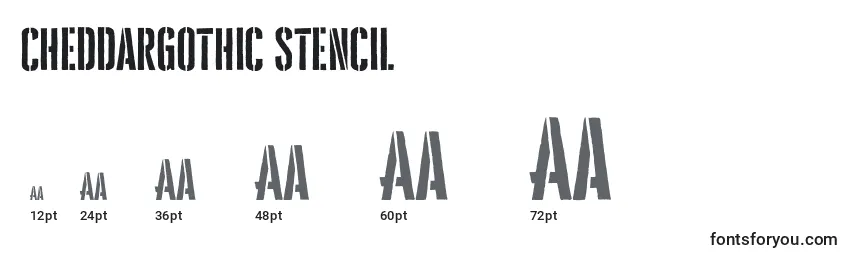 Размеры шрифта CheddarGothic Stencil