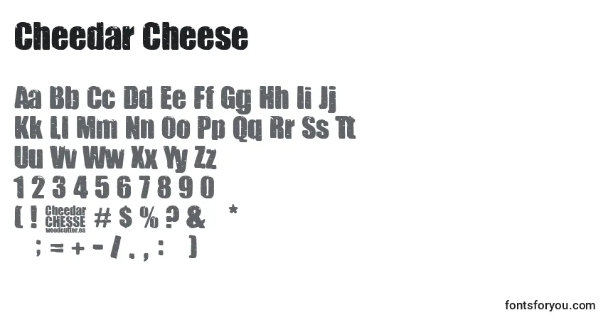 Cheedar Cheese-fontti – aakkoset, numerot, erikoismerkit