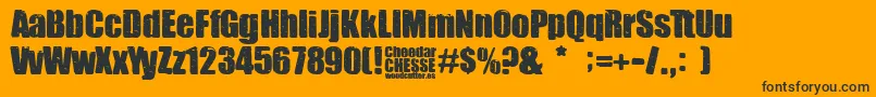 Cheedar Cheese-Schriftart – Schwarze Schriften auf orangefarbenem Hintergrund