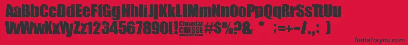 Cheedar Cheese-fontti – mustat fontit punaisella taustalla