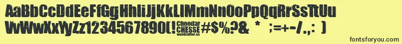 Cheedar Cheese-Schriftart – Schwarze Schriften auf gelbem Hintergrund