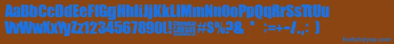 Cheedar Cheese Font – Blue Fonts on Brown Background
