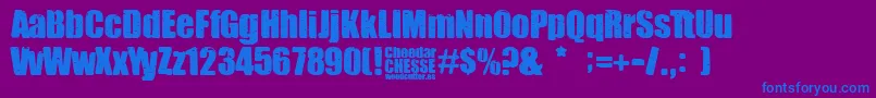 Cheedar Cheese Font – Blue Fonts on Purple Background