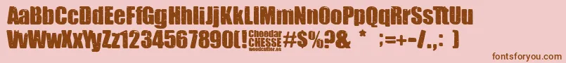 Cheedar Cheese Font – Brown Fonts on Pink Background