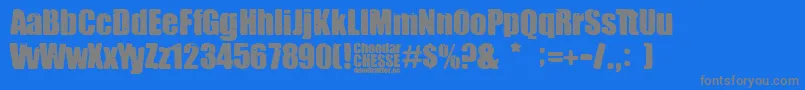 Cheedar Cheese-Schriftart – Graue Schriften auf blauem Hintergrund