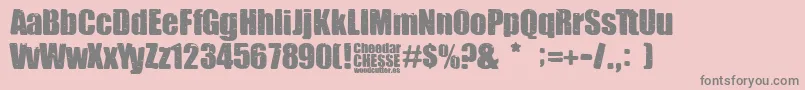 Cheedar Cheese Font – Gray Fonts on Pink Background