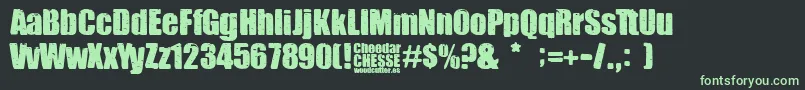 Cheedar Cheese Font – Green Fonts on Black Background