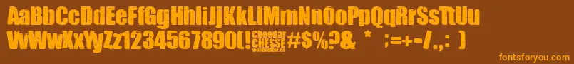 Cheedar Cheese Font – Orange Fonts on Brown Background