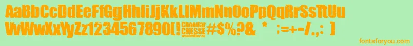 Cheedar Cheese Font – Orange Fonts on Green Background