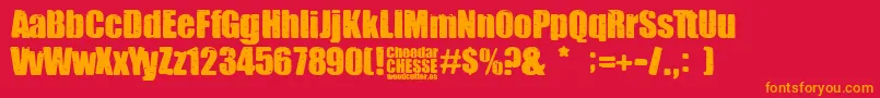 Cheedar Cheese Font – Orange Fonts on Red Background