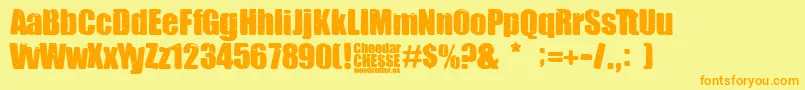 Cheedar Cheese Font – Orange Fonts on Yellow Background