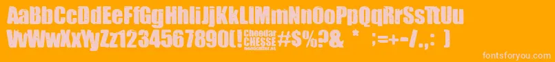 Cheedar Cheese Font – Pink Fonts on Orange Background
