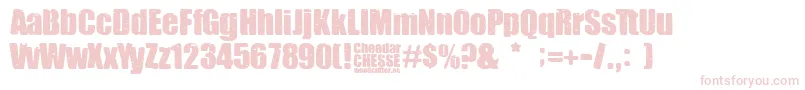 Cheedar Cheese-Schriftart – Rosa Schriften auf weißem Hintergrund