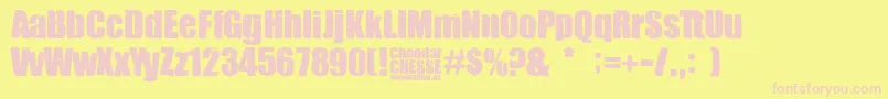 Cheedar Cheese Font – Pink Fonts on Yellow Background