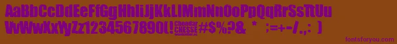 Cheedar Cheese-fontti – violetit fontit ruskealla taustalla