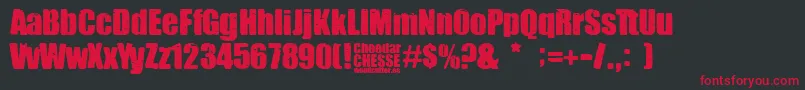 Cheedar Cheese Font – Red Fonts on Black Background