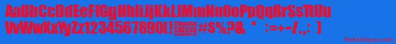 Cheedar Cheese Font – Red Fonts on Blue Background