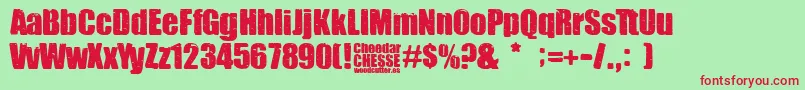 Cheedar Cheese Font – Red Fonts on Green Background