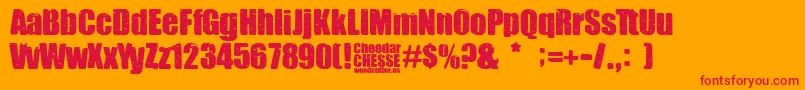 Cheedar Cheese Font – Red Fonts on Orange Background