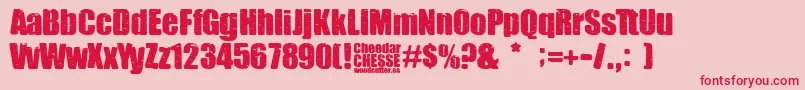 Шрифт Cheedar Cheese – красные шрифты на розовом фоне