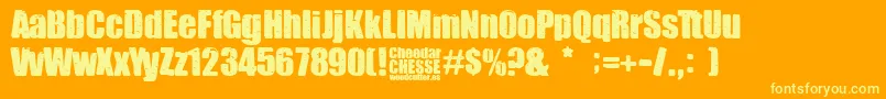 フォントCheedar Cheese – オレンジの背景に黄色の文字