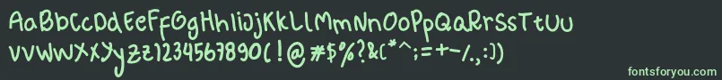 フォントcheerful – 黒い背景に緑の文字