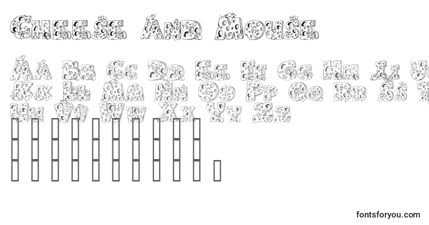 Schriftart Cheese and Mouse – Alphabet, Zahlen, spezielle Symbole