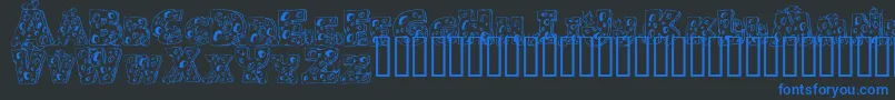 Cheese and Mouse Font – Blue Fonts on Black Background