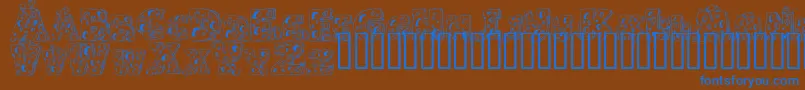 Cheese and Mouse Font – Blue Fonts on Brown Background
