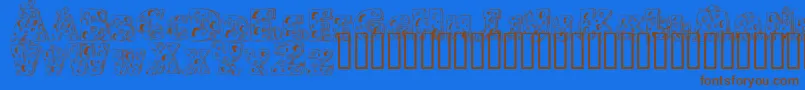Cheese and Mouse Font – Brown Fonts on Blue Background