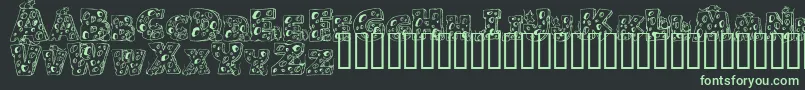 Cheese and Mouse Font – Green Fonts on Black Background