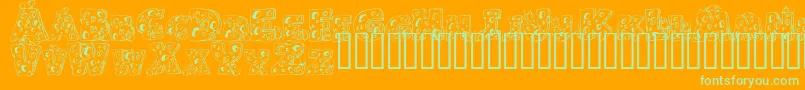 Cheese and Mouse Font – Green Fonts on Orange Background