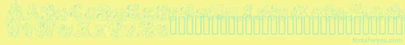 Cheese and Mouse Font – Green Fonts on Yellow Background