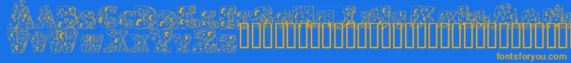 Cheese and Mouse Font – Orange Fonts on Blue Background