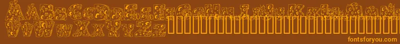 Cheese and Mouse Font – Orange Fonts on Brown Background