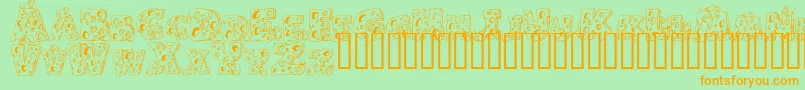 Cheese and Mouse Font – Orange Fonts on Green Background