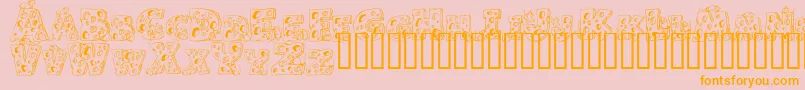 Cheese and Mouse Font – Orange Fonts on Pink Background