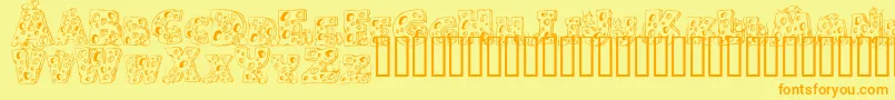 Cheese and Mouse Font – Orange Fonts on Yellow Background
