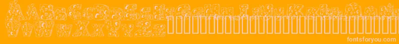 Cheese and Mouse Font – Pink Fonts on Orange Background