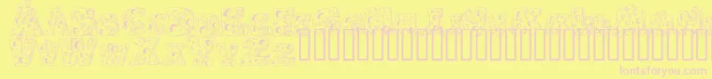Cheese and Mouse Font – Pink Fonts on Yellow Background