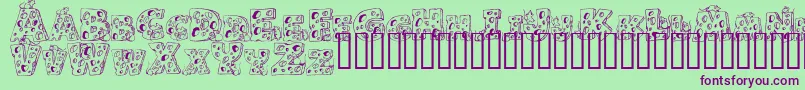 Cheese and Mouse Font – Purple Fonts on Green Background