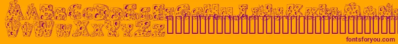 Cheese and Mouse Font – Purple Fonts on Orange Background