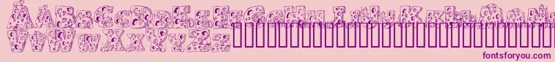 Cheese and Mouse Font – Purple Fonts on Pink Background