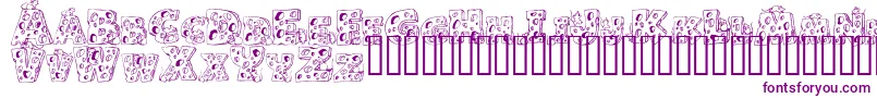 Cheese and Mouse Font – Purple Fonts on White Background