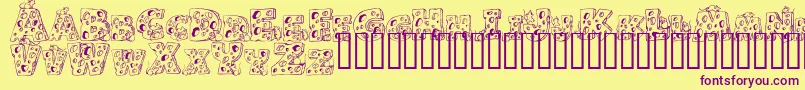 Cheese and Mouse Font – Purple Fonts on Yellow Background