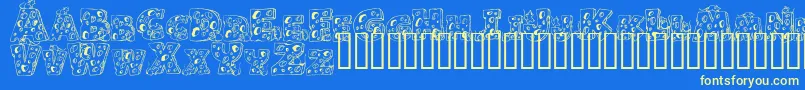 Cheese and Mouse Font – Yellow Fonts on Blue Background
